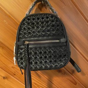 Small Black Woven Backpack